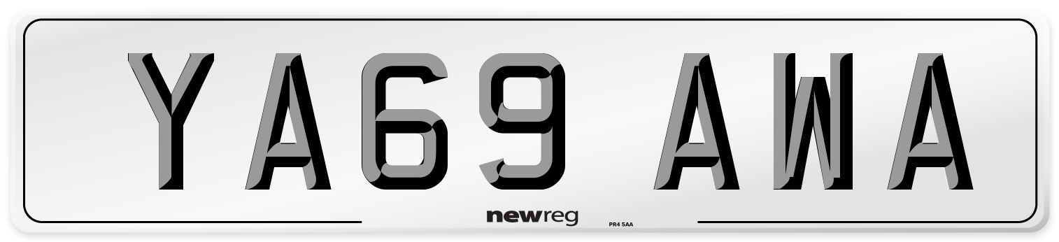YA69 AWA Number Plate from New Reg